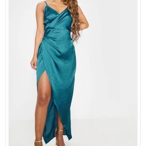 Satin wrap dress